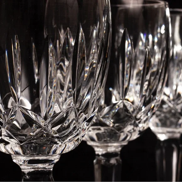Waterford Crystal White Drinkware Set with Intricate Patterns - Picture 5 of 10